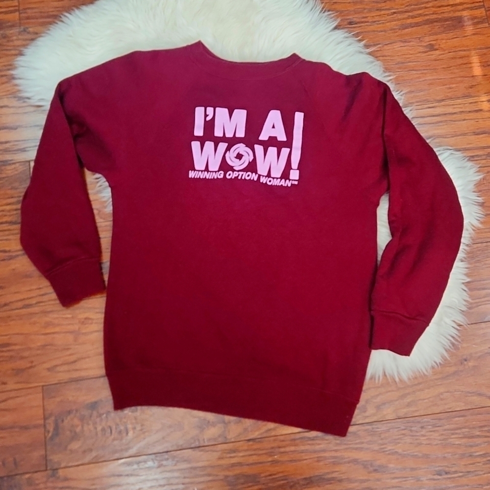 Vintage Crewneck Maroon Cotton Sweatshirt